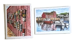 Lote 2 Litografías At Harbor Boats & Dock Boys Winkelman Firmadas y Sin Arte - Imagen 1 de 8
