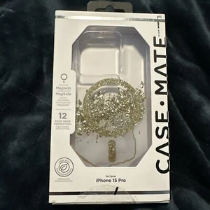 Case Mate Built In Magnet iPhone 15 Pro Case Gold - Picture 1 of 5