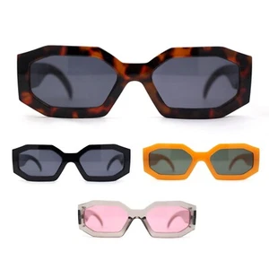 Gafas de sol retro de plástico grueso octogonal para mujer Mod - Imagen 1 de 17