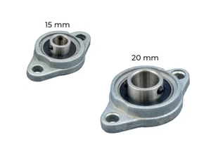 10 x Flanschlager Ø 15 oder Ø 20 mm Welle - Kugellager Lagerbock Spannlager - Bild 1 von 3