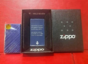 Zippo lighter slim armor MILD SEVEN blue metallic unused item imported from JP - Picture 1 of 5