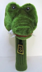 Crocodile Alligator Green Golf Head Cover Wood Iron Soft Knitted Animal π - Picture 1 of 5