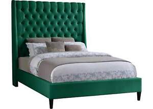 Fritz Green Velvet Queen Bed