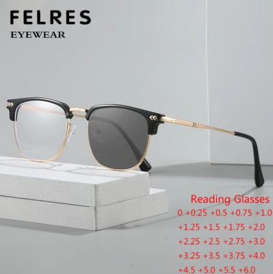 Metal Square Photochromic Reading Glasses For Men Outdoor Fashion Sunglasses New - Image 1 of 4