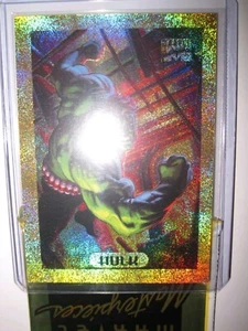 CARTE MARVEL MASTERPIECES SERIE 1994 HULK 4 OF 10 GOLD HOLOFOIL CARD MINT - Picture 1 of 2