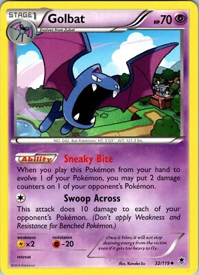 Pokemon TCG Golbat XY Phantom Forces 32/119 Regular Uncommon Card NM - Image 1 of 2