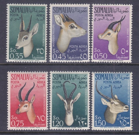 Somalia C40-45 MNH 1955 Animals Gazelle, Waterbuck Gerenuk Full set of 6 Cover