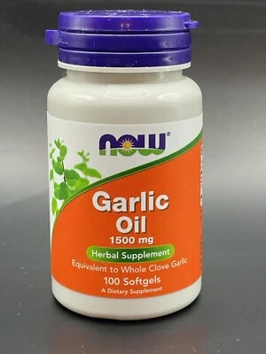 Aceite de ajo NOW Foods, 1500 mg, 100 cápsulas blandas Foto 1 de 3