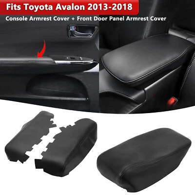 Fits 2013-2018 Toyota Avalon Console Lid Armrest & Door Panel Cover Trim Black - Image 1 of 4