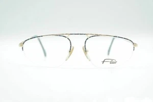 Vintage Flair 411 Gold Blau halbrand Brille eyeglasses NOS - Bild 1 von 6