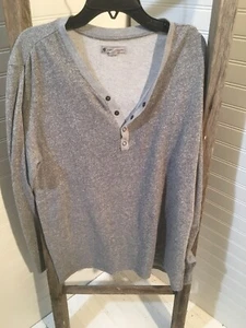 CHARLES AND A HALF Men's Gray Henley Long Sleeve Shirt L 309 - Picture 1 of 12