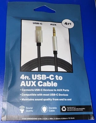 BYTECH 4ft. Type-C USB To AUX Cable - Image 1 of 2