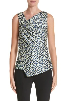 Blusa para mujer Jason Wu floral de seda azul claro talla 2 nueva con etiquetas precio de venta sugerido por el fabricante 995 USD Foto 1 de 4