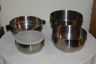 Farberware Classic Set 3 double thumb ring Stainless Steel BOWLS + Broiler EUC