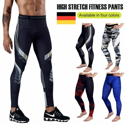 Herren Leggings Lange transparente Kompressionshose Hose Sport-Tights Unterwäsch - Bild 1 von 4