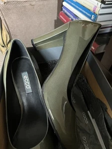Ecco Patent Leather Green Women’s Court Shoes Size Uk 7 Or 41 EU - Picture 1 of 7