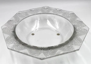 "Cuenco octogonal de helecho Chantilly grande vintage de cristal Lalique Francia 11 1/4""" - Imagen 1 de 9
