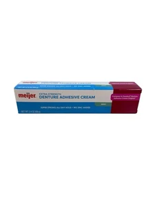 Meijer Extra Strength Denture Adhesive Cream - Mint - NIB Exp. 12/21/2025 - Picture 1 of 7
