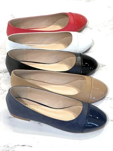 Womens Flat Pumps Ladies Ballet Ballerina Dolly School Bridal Shoes Size 3-8 - Picture 1 of 6
