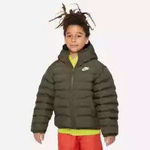 NIKE BAMBINO GIACCA CAPPUCCIO KHAKI art. FD2845-325 - Foto 1 di 6
