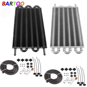 6 Rows Universal Aluminum Remote Transmission Oil Cool Radiator Converter Kit - Picture 1 of 10