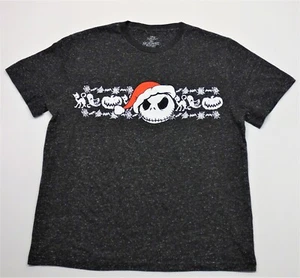 Skull with Santa hat Halloween design, adult size, heather charcoal T-shirt  - Picture 1 of 3