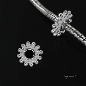 1PC Sterling Silver Daisy Rondelle European Charm Spacer Bead 13mm #99343 - Picture 1 of 1