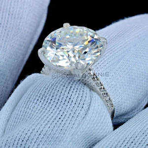 RARE 9.85 Ct Certified White Diamond Solitaire Ring, Amazing Shine & Bling VIDEO - Picture 1 of 13