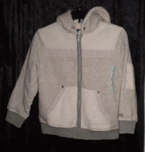 NWT NAARTJIE KIDS FRENCH TERRY CORD HOODIE SIZE XXXL  (9) GRAY & IVORY SHERPA  - Picture 1 of 4