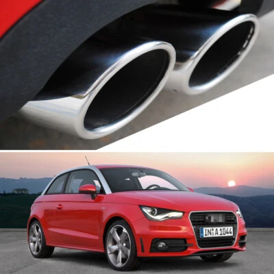 Выхлопная труба наконечник выхлопной трубы серебристый глушитель подходит для Audi A1 2011-2014 2 шт. - Изображение 1 из 4