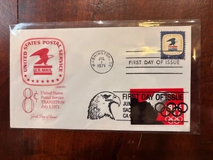 #2541 Eagle & Olympic Rings 1991 FDC $9.95 Stamp Sacramento CA Artmaster #1396 ! - Picture 1 of 1