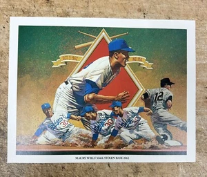 Maury Wills 104th Stolen Base 1962 DODGERS 8.5"x11" Litho Print by KRATTER - Picture 1 of 5