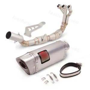 Exhaust System Header Link Pipe 51MM Muffler Tip For Yamaha MT-09 FZ09 2020-2023 - Picture 1 of 11