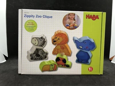 Haba Wooden Toys Zippity Zoo Clique New Zebra Elephant Toucan Lion Animals - Image 1 of 4