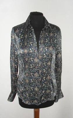 CAMICIA BLUSA Matthew Goodman  IN PURA SETA PRESTIGIOSA E RAFFINATA  Tg. M - Immagine 1 di 4