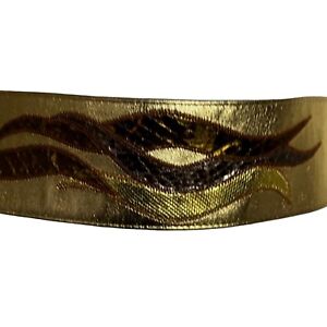 CAROL VANWYK vintage 80's gold leather and snake statement belt wide