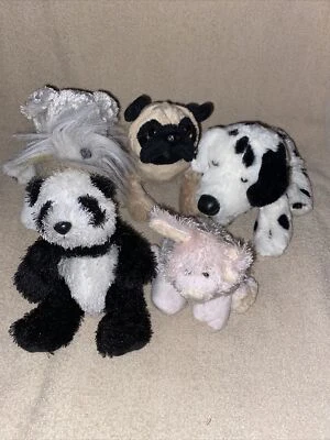 Webkinz Lot of 5 Pug, Dalmation, Schnauzer, Panda, and Pig No Codes J1 - Image 1 of 4