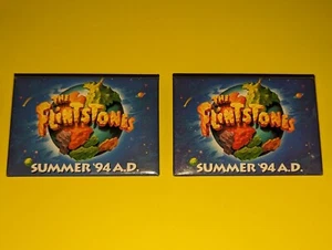 1994 The Flintstones Vintage Movie Button Promo Pin (Pair) - Picture 1 of 2