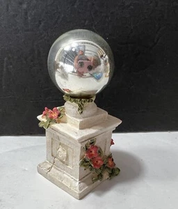 Puppenhaus Miniatur GARTEN VERSPIEGELTE BLICKKUGEL AUF SOCKEL Schmuckschatulle - Bild 1 von 6