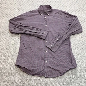 Club Monaco Shirt Mens Small Red Check Long Sleeve Classic Fit Button-Down Top - Picture 1 of 9