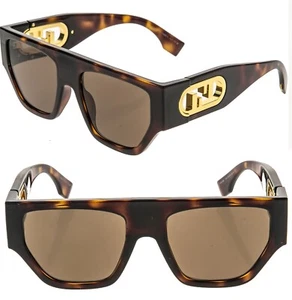 FENDI O'LOCK 40108 Brown Fashion FF Lock Logo Mask Unisex Sunglasses FE40108U - Picture 1 of 10