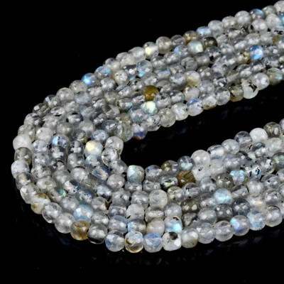 4MM Labradorite Gemstone Grade AA Micro Faceted Square Cube Loose Beads (P21) - Image 1 of 3