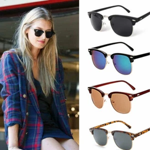 Vintage Retro Sunglasses Men Women Ladies Half-frame Designer 1950's Sun Glasses - Picture 1 of 20