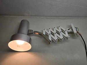 Scherenlampe 70er Jahre Design Pfäffle Leuchten Wandlampe Silber scissor lamp - Bild 1 von 8