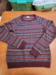 Deus Ex Machina Men’s XL L/S Multicolor 100% Lambswool Sweater EUC. GB35 - Picture 1 of 10