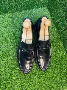 Salvatore Ferragamo Herren Schwarz Fiorino Gancini Halbschuhe US10,5 UK 9,5 Slipper - Bild 1 von 13