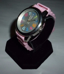 Damen Markenlos Regenbogen Zifferblatt Analog Quarz Uhr Rosa Gelee Silikon Band - Bild 1 von 4