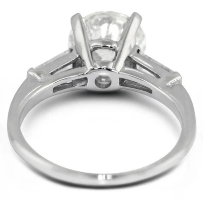 0.79ct H-SI1 Round Natural Certified Diamonds 14k Gold Classic Three-Stone Ring - Image 1 of 4