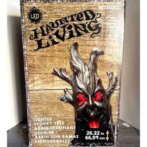 Holiday Living 2.2ft. Lighted Tree Greeter Halloween Faux Flames Spooky Lit NIB - Picture 1 of 11