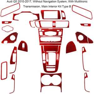 33X Full Interior Kit Set Panel Trim For Audi Q5 Carbon Fiber W/O NAV Type B - Picture 1 of 6